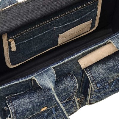THE DENIM SUEDE LARGE CARGO TOTE BAG